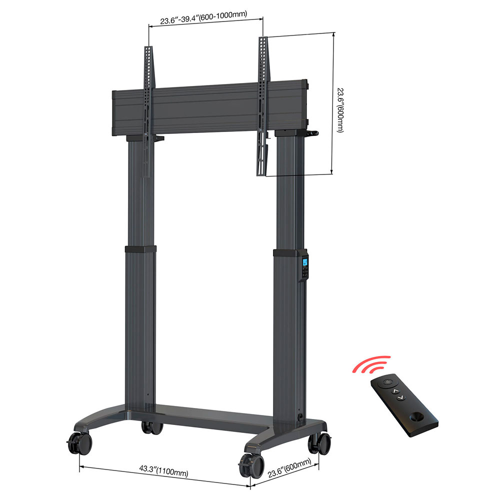 Imagem de SUPORTE PEDESTAL NORTH BAYOU 75" A 100" COM MOTORIZACAO (136,4KG) VESA 1000X600 - T70/GF100