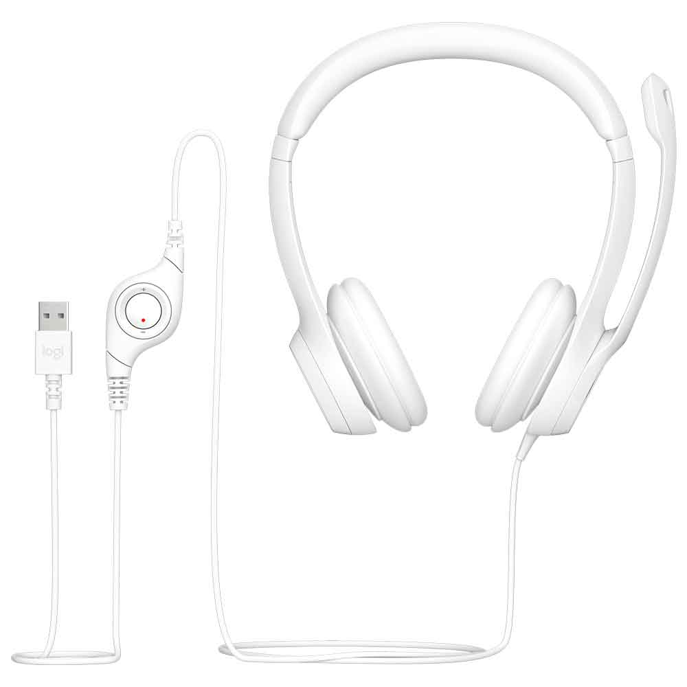 Mostrar detalhes de FONE DE OUVIDO MIC LOGITECH H390 USB BRANCO Imagem de FONE DE OUVIDO MIC LOGITECH H390 USB BRANCO